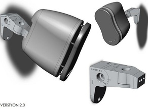 alto-falante suportes de parede 45 graus 2-eixo gadgets 3d print model - Mito3D