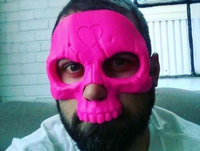 crâne masque accessoires 52weeks le costume desguise glam la fête d'halloween halloween prop cœur rose 3d print model - Mito3D