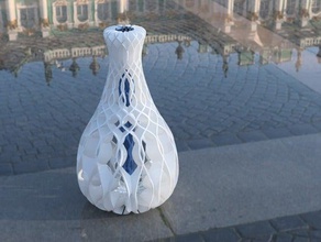 hollow twisted vase decor 3d print model - Mito3D