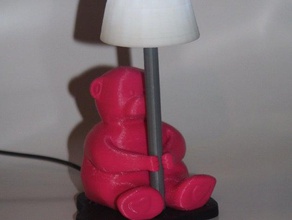 oturan ayı gece ışık led sanat 3d print model - Mito3D