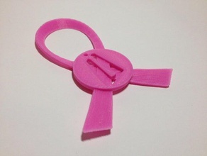 pink breast cancer ribbon- october accessories 3d print model - Mito3D