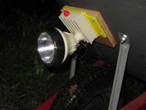 wheelbarrow headlight using eveready 6v flashlight guts diy led lighting 3d print model - Mito3D
