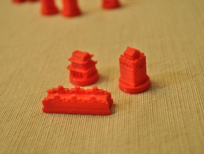 china speler kolonisten van catan spelletjes spel stukken grote muur ofchina weg tempel trevorclarke 3d print model - Mito3D