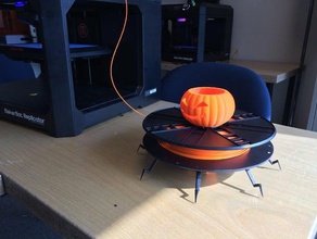 spider pumpkin filament spool holder 3d printer accessories ball bearing cbu halloween scary 3d print model - Mito3D