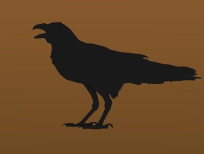 raven silhouette animali di halloween prop 3d print model - Mito3D
