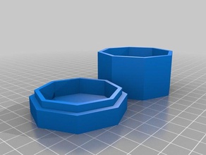 8 verso paramétrique de forme polygonale lidded boîte les conteneurs personnalisé 3d print model - Mito3D