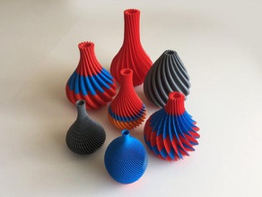 36 twirl vasi contenitori 3d print model - Mito3D