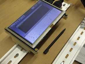 5 pouces écran tactile monté sur rail din de l'électronique raspberry pi 2 3d print model - Mito3D