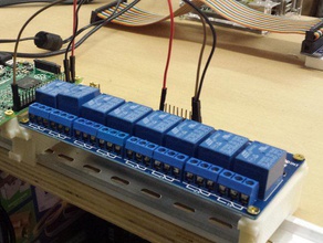 8-Kanal-relais-board din-Montage - Elektronik arduino beaglebone din-schiene din rail mount raspberry pi pi-2 relais-board 3d print model - Mito3D