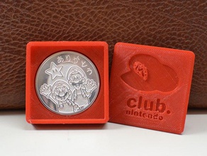 club nintendo conmemorative coin household holder 3d print model - Mito3D