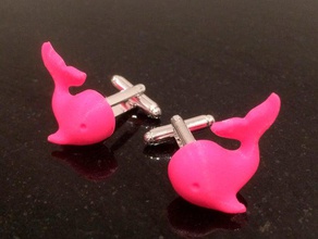 pinksie whale cufflinks fashion 3d print model - Mito3D