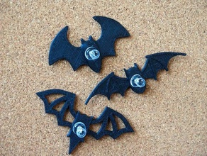 bats push pin animals 3d print model - Mito3D