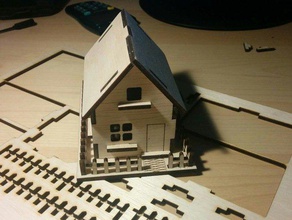 lasercut maison en bois des bâtiments les structures contreplaqué 3d print model - Mito3D