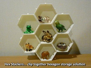 hex stackers organization bathroom bedroom clever clip together colectables collectable compartment container containers design garage handy household jewellery linking model models modular office organisation organiser parts simple solution space saving storage tidy toolbox unique useful workshop 3d print model - Mito3D