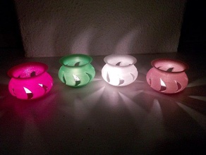 einfache Teelichthalter Dekor Tee-Licht Tee-Licht-Halter 3d print model - Mito3D