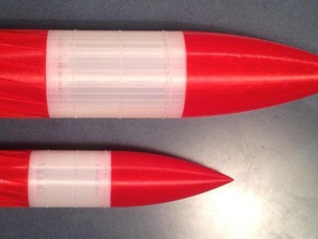 3-Zoll-hollow body gedruckt Projektil Kugel-Rakete hobby Luft-Kanone Rakete missile launcher Modell Modell-Rakete Parabol Kartoffel-Kanone potato gun 3d print model - Mito3D