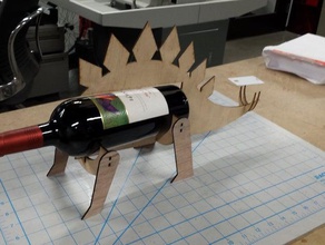 laser cut wine-o-saur kitchen dining 3d print model - Mito3D