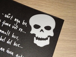 halloween skull decor decoration fast print inviting card 3d print model - Mito3D