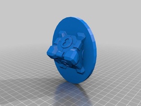 portal companion cube pin ein Münzen Abzeichen 3d print model - Mito3D