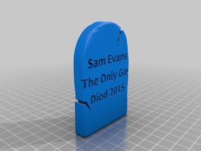 sam evans head stone grave other customized 3d print model - Mito3D