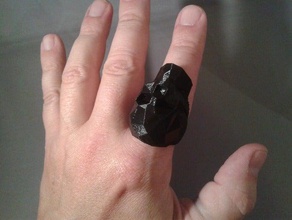 anel de caveira anéis 3d print model - Mito3D