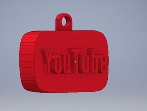youtube keychain stand keychains key chain video logo 3d print model - Mito3D