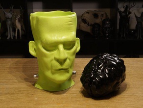frankensteins monster removable brain creatures bust halloween decoration scary Monster 3d print model - Mito3D