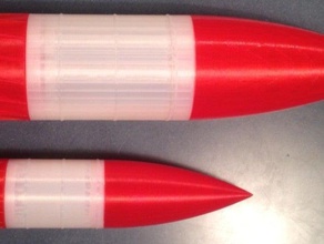 2 pollici corpo cavo stampato proiettile razzo hobby cannone ad aria missile modello di parabolico patate spara 3d print model - Mito3D