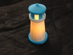 mini light-up lighthouse diy battery holder building led miniature 3d print model - Mito3D