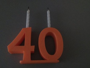 40 ans anniversaire bougies decor anniversary birthday 3d print model - Mito3D