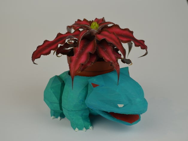 low poly venusaur fioriera i contenitori guzmania pokemon pot 3D print model - Mito3D