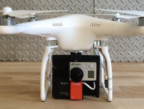360&deg vidéo drone caméra de monter deux gopros maintenant obsolète rc des véhicules 360 buzzfeed dji phantom 2 gopro hero 3 plus montage 3d print model - Mito3D