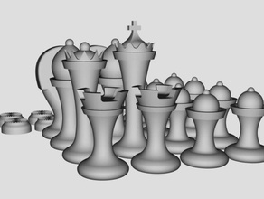 basic chess checker set 3d print model - Mito3D