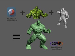 hulk Skulptur meshmixer combo Skulpturen einscan einscan-s vor marvel shining3d statue 3d print model - Mito3D