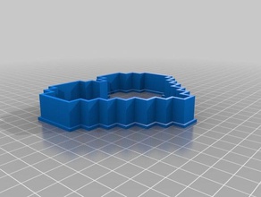 8-bit heart cookie cutter kitchen dining 3d print model - Mito3D