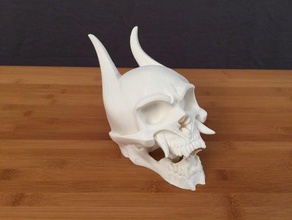oni skull hollowed sculptures halloween 3d print model - Mito3D