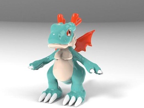 dracomon digimon oyuncaklar oyunlar 3d print model - Mito3D