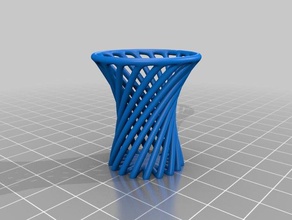 twisting vase pencil holder organization grasshopper spiral twisted 3d print model - Mito3D