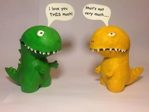 love you much dinosaurs sculptures 3d print model - Mito3D