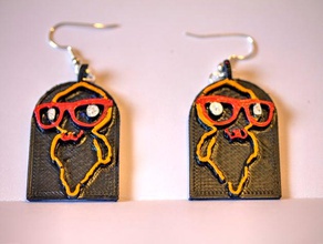 hipster ghost earrings jewelry 3d print model - Mito3D
