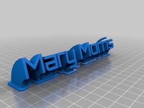 mary sweeping name plate office customized 3d print model - Mito3D
