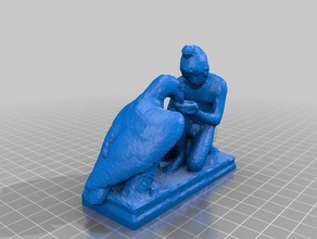 low-poly-Ganymed-Adler durchsucht Replikate 3d print model - Mito3D