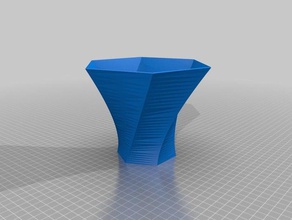 twisted hexagone vase décor 3d print model - Mito3D