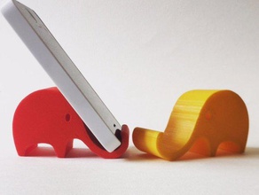 elephant smart phone holder mobile 3d animal apple cell dock iphone 4 4s 5 5s 6 6s smartphone stand 3d print model - Mito3D