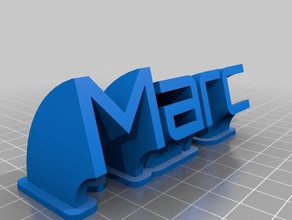 balayant la plaque de nom marc bureau personnalisé 3d print model - Mito3D