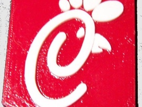 chick-fil-a logo i segni loghi multi-colore polacco 3d print model - Mito3D