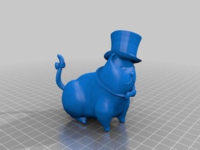 magnificent fluffy cat top hat decor doubleremix fancy 3d print model - Mito3D