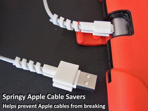 springy apple cable savers mobile phone accessory air charger chraging device galaxy handy ipad iphone 6 5 money practical prevents protector protects samsung saves travel unique useful 3d print model - Mito3D