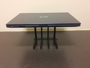 laptop stand minimal material computer desk display feet 3d print model - Mito3D