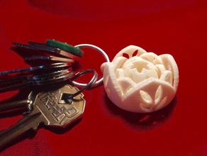 gyroscopique trousseau de fleurs bijoux la décoration mode fidget anneau jouet porte-clés un clés knickknack 3d print model - Mito3D
